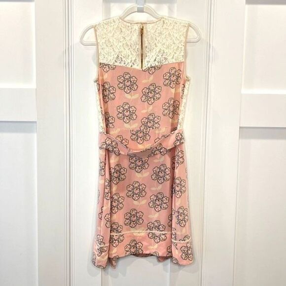 Jill Stuart Collection Size 2 Silk Lace Floral Dress Sleeveless Knee Length - Picture 7 of 14